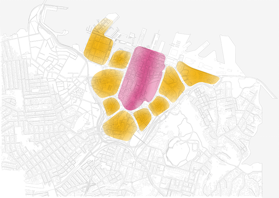 Map indicating the Zero Emissions Area (ZEA) and the low-traffic zones that surround it.