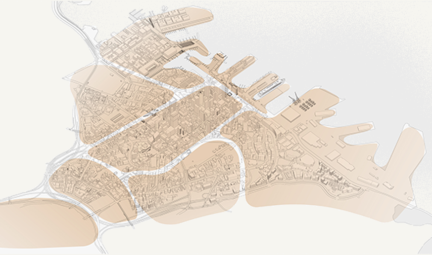 See how the ideas and outcomes of the masterplan come together to affect different areas of the city as it grows and changes.