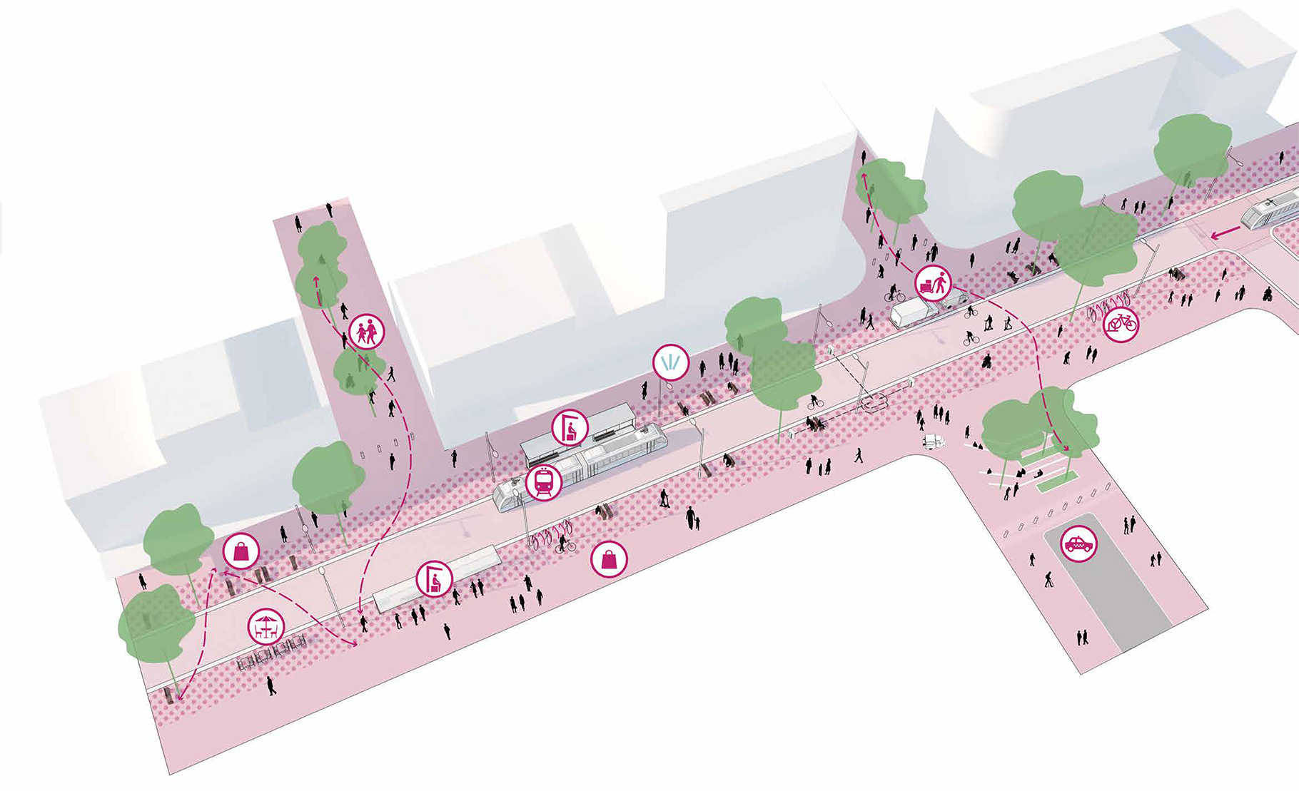 Infographic that explains what is proposed for Waihorotiu / Queen Street Valley.