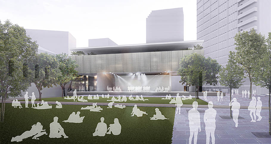 Proposal for modern Whāre Tapere; a community space to accommodate a wide variety of entertainment forms. Proposal for modern Whāre Tapere; a community space to accommodate a wide variety of entertainment forms.