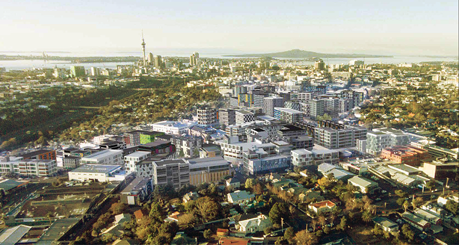 Dominion Junction neighbourhood sits at the edge of Auckland city centre.